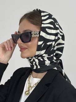 Платок косынка шелковый на голову и шею