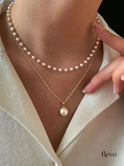 Колье на шею из жемчуга бижутерия